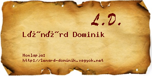 Lénárd Dominik névjegykártya